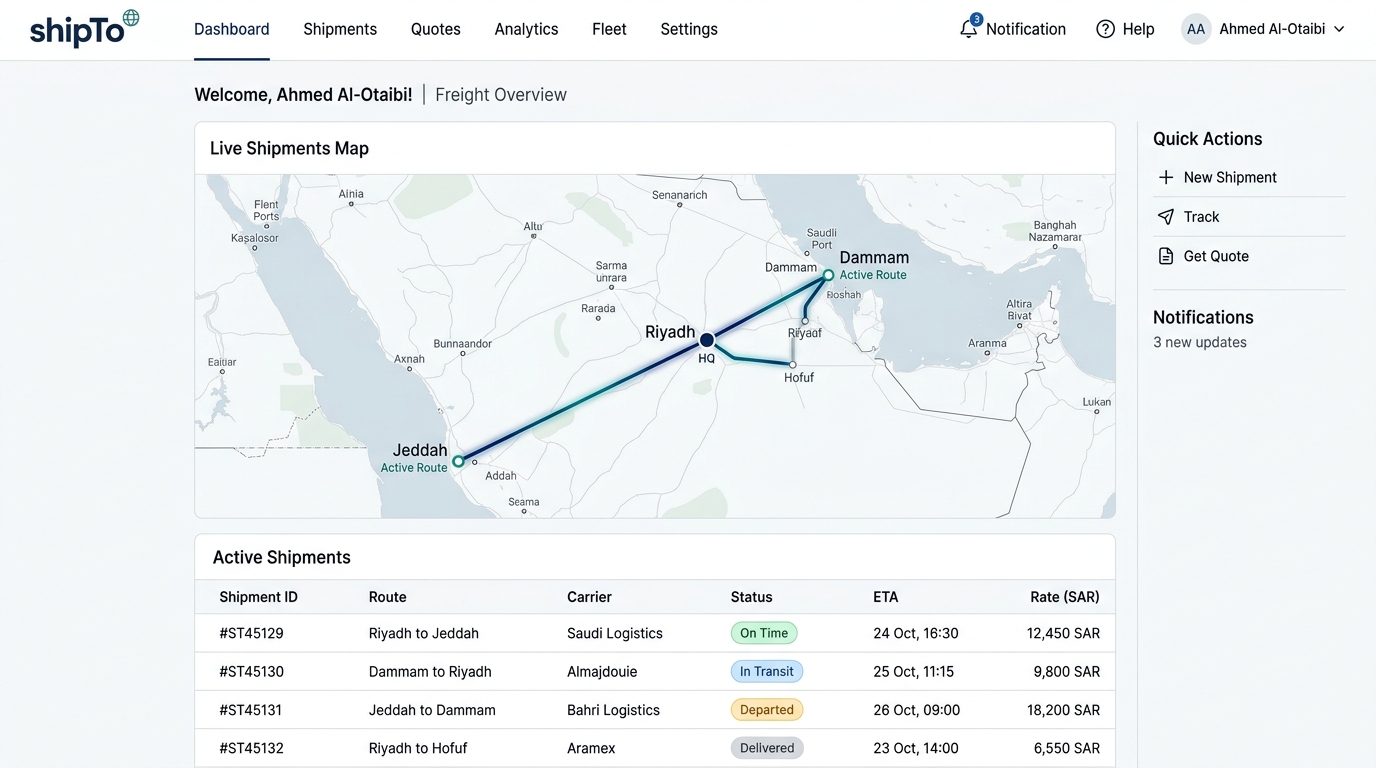 Live Shipments & Tracking